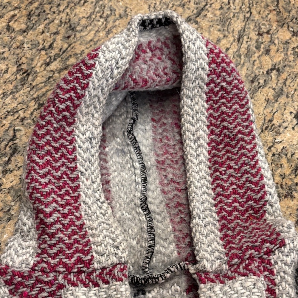 Baja Joe Striped Pinkish-Red and Gray Women's Hoodie - Picture 4 of 6